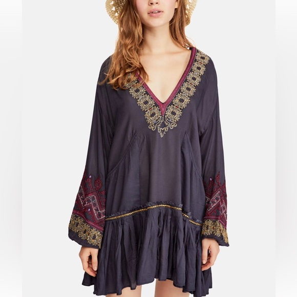 FREE PEOPLE WILD ONE EMBROIDERED MINI DRESS - Picture 13 of 14